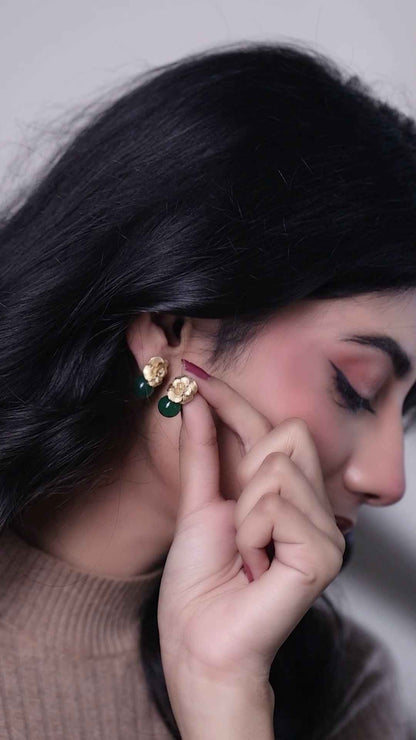 Myra - Jade Drop Earrings