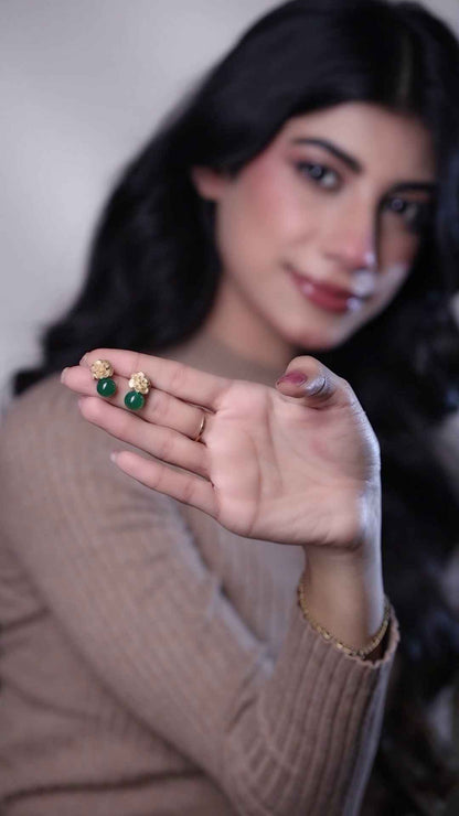 Myra - Jade Drop Earrings