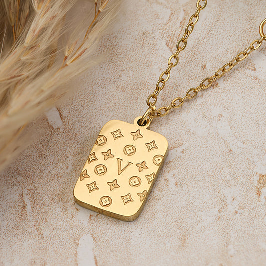 LV Gold Tag Pendant for women