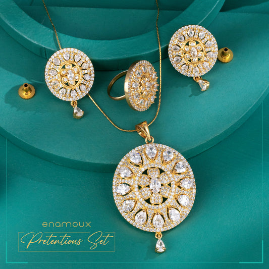 marquise pendant set