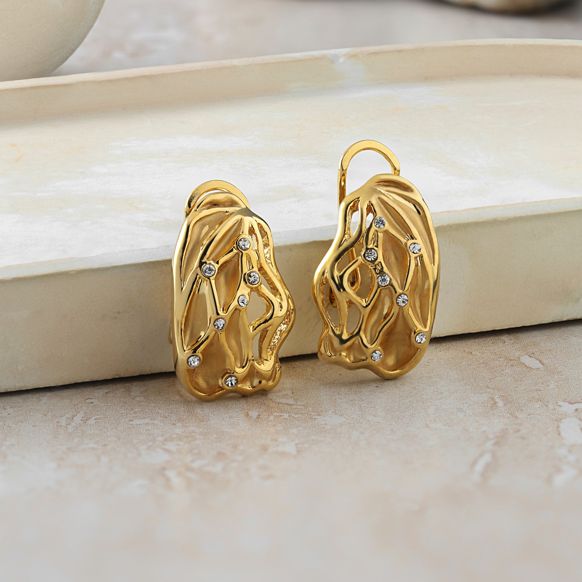 Mesh Gold Studs for women