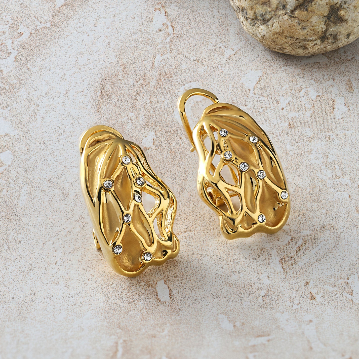 Mesh Gold Studs for women
