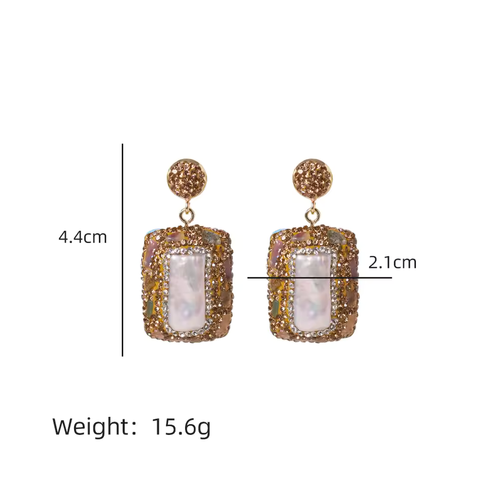 pearl zircon earrings