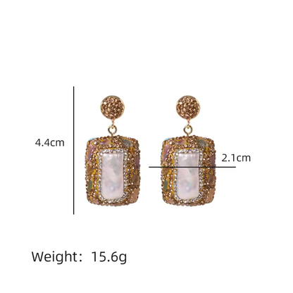 pearl zircon earrings
