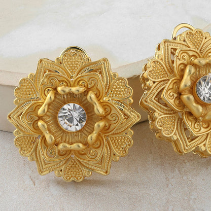 Poppy Gold flower Studs