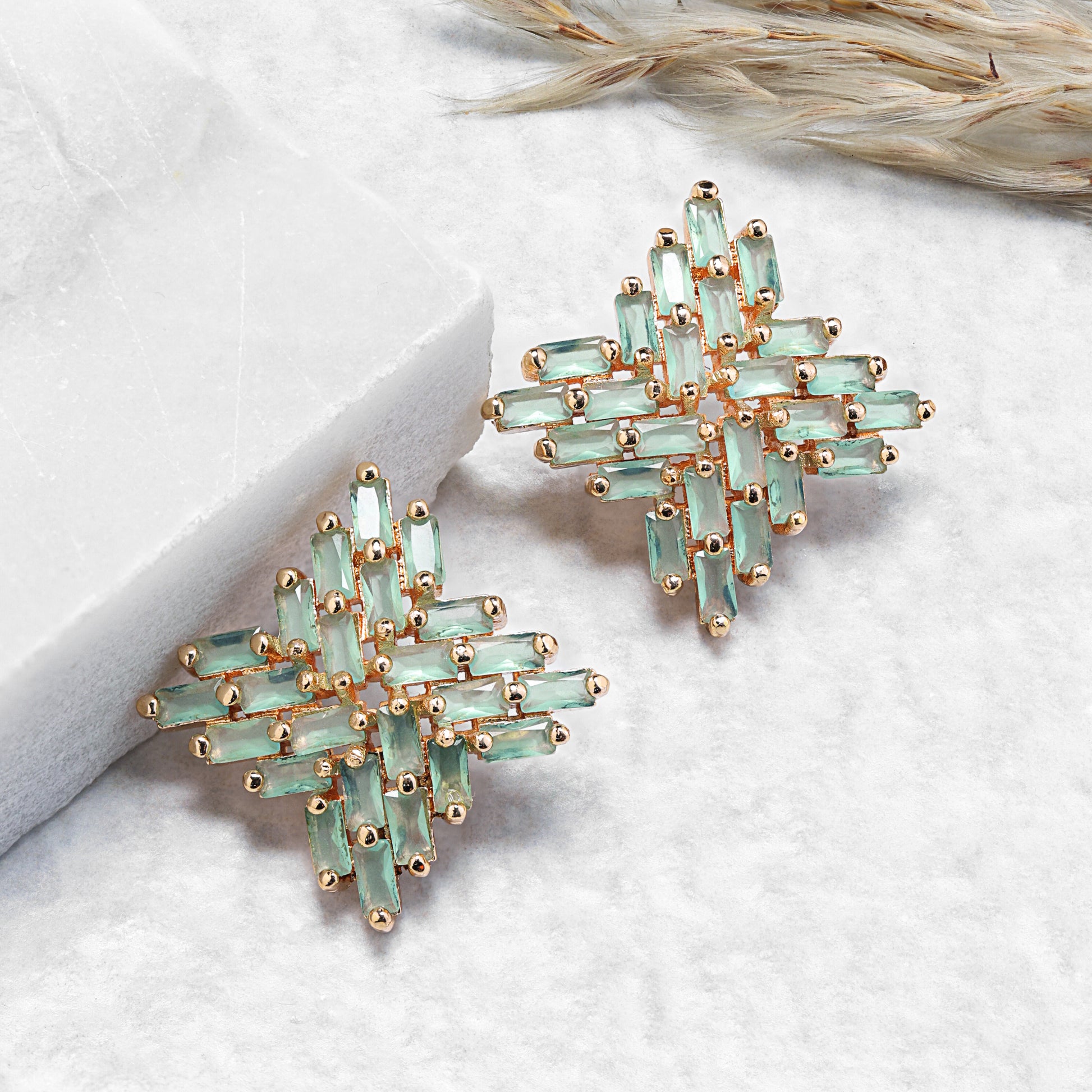 Premium Mint Green Crystal earrings