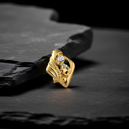 quad gold ear studs