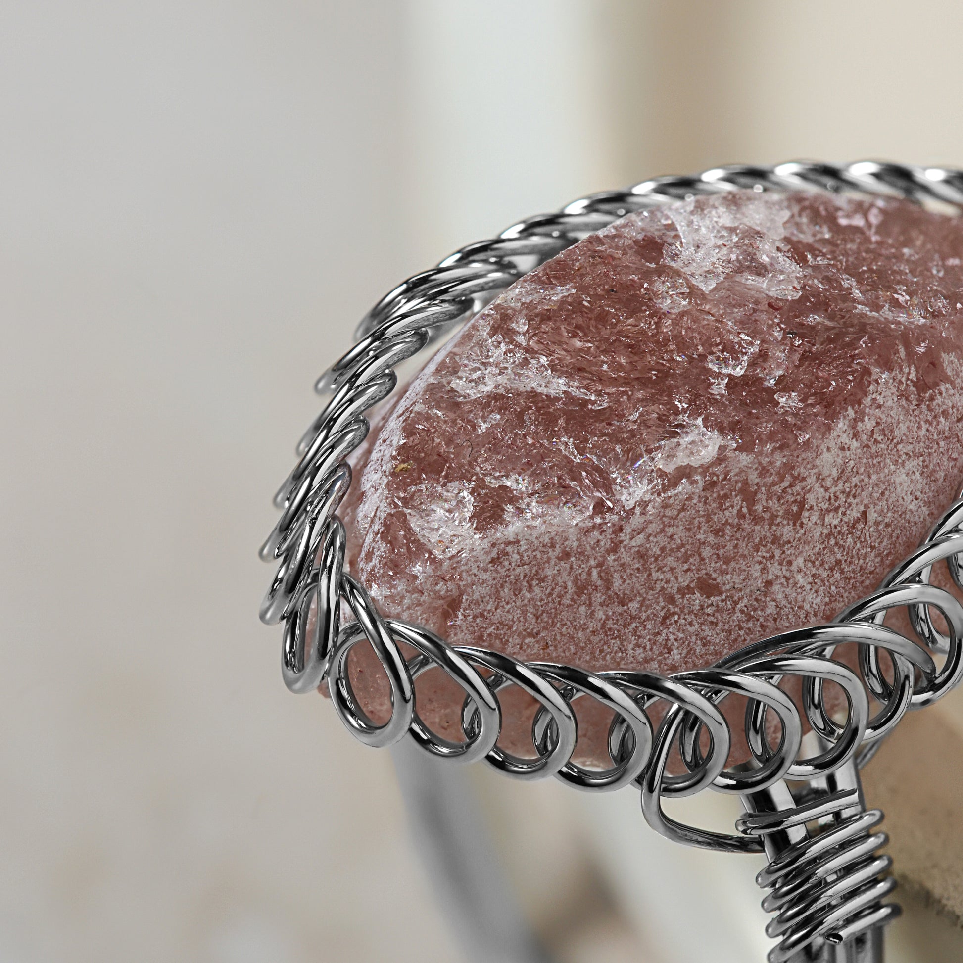 Strawberry Quartz - Spiral Stone Ring